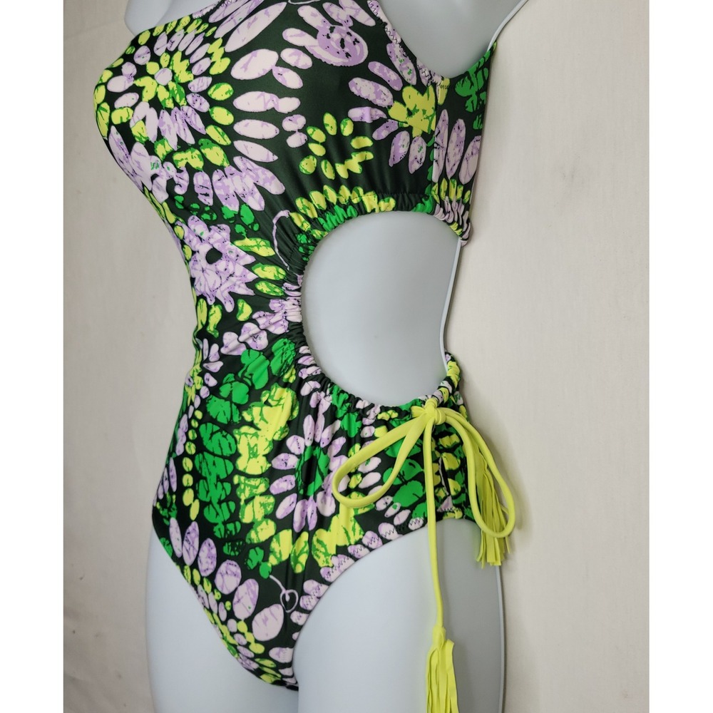 Aerie One Shoulder, Cut Out, Tie Dye‎ One Piece Swimsuit - Picture 2 of 9